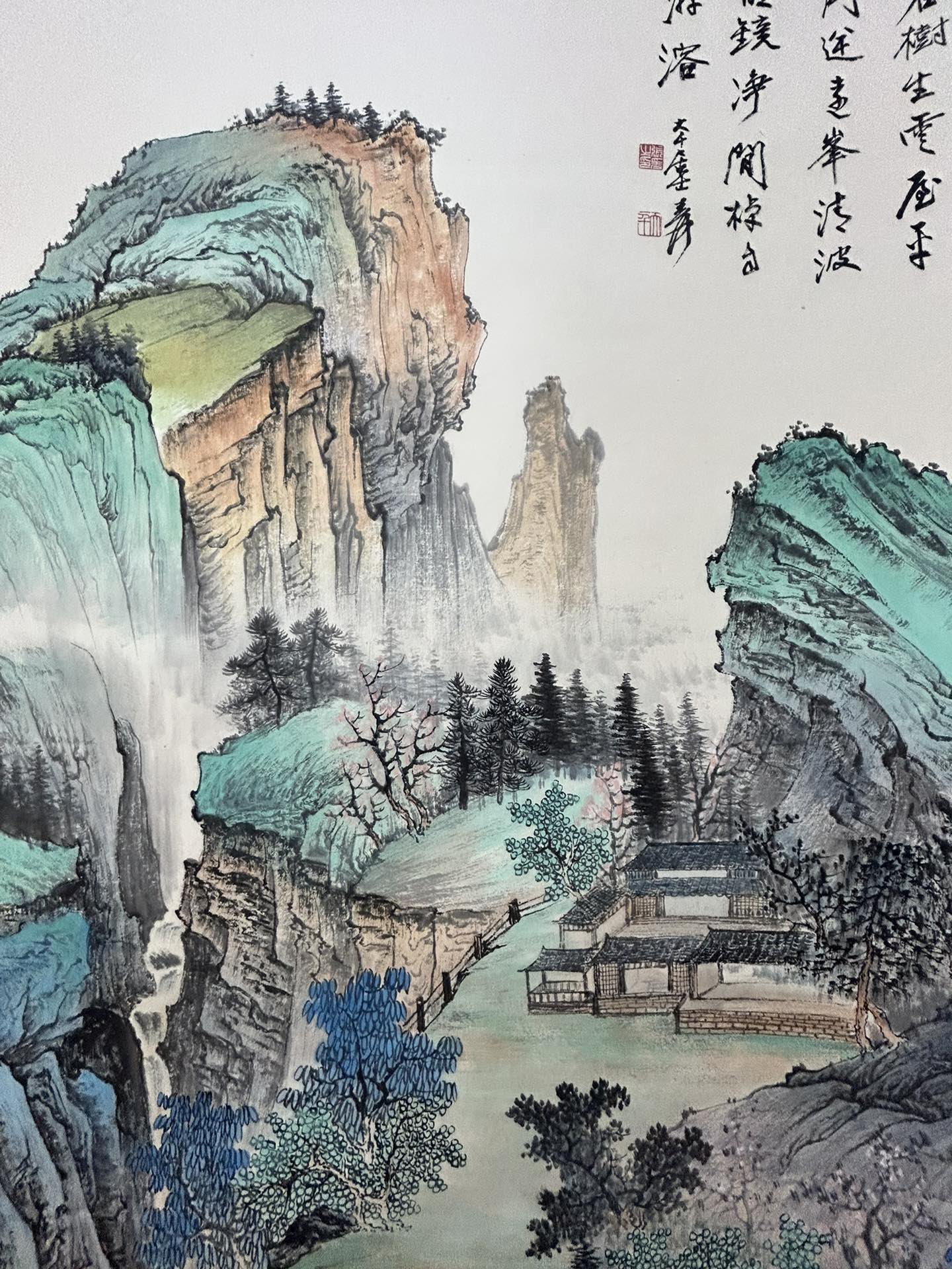 An Exquisite Chinese Ink Painting Hanging Scroll By Zhang Daqian