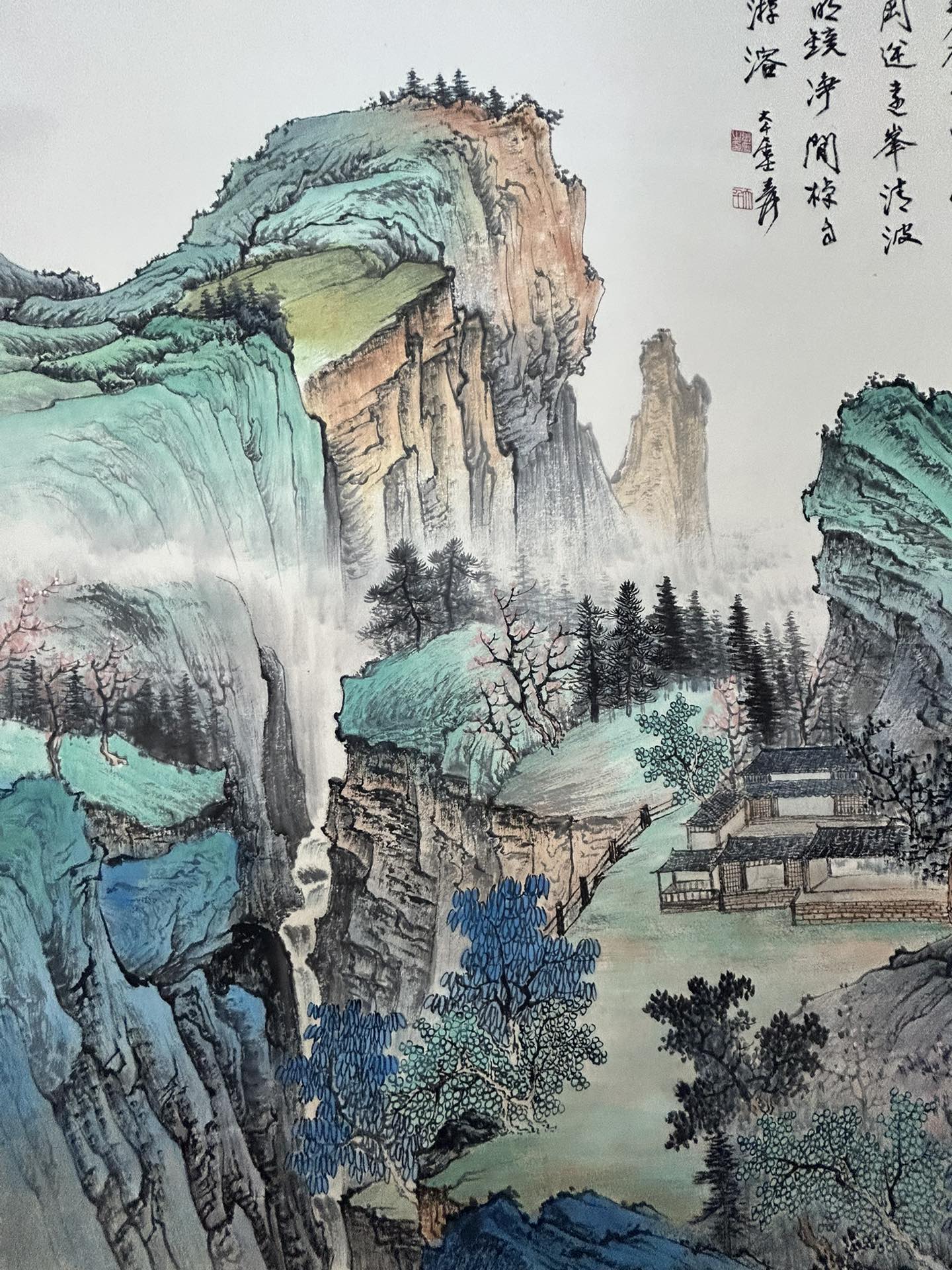 An Exquisite Chinese Ink Painting Hanging Scroll By Zhang Daqian