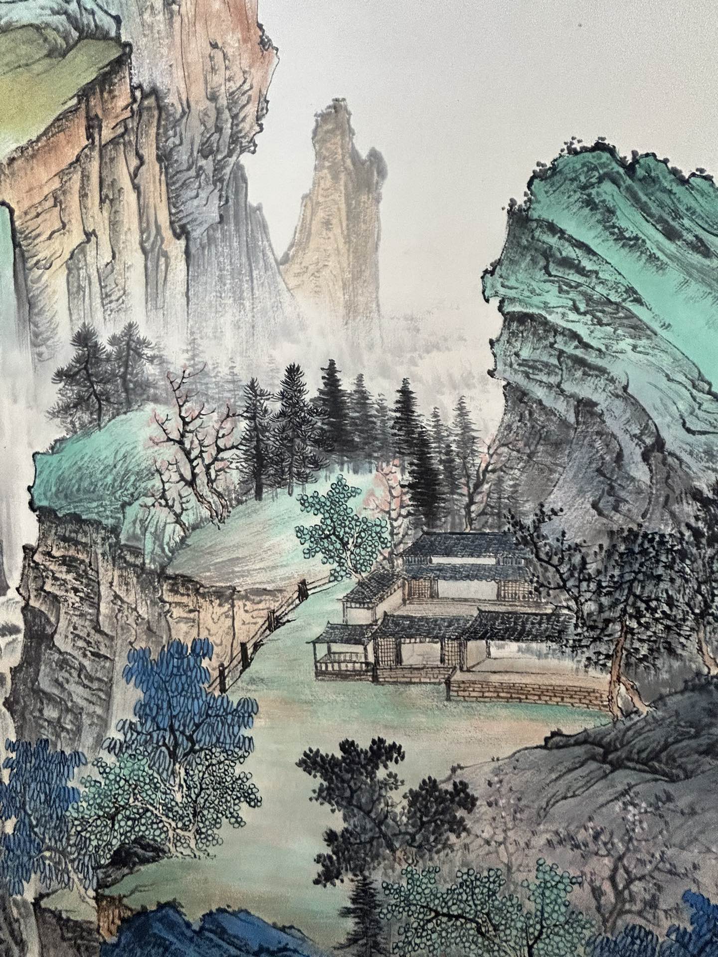 An Exquisite Chinese Ink Painting Hanging Scroll By Zhang Daqian