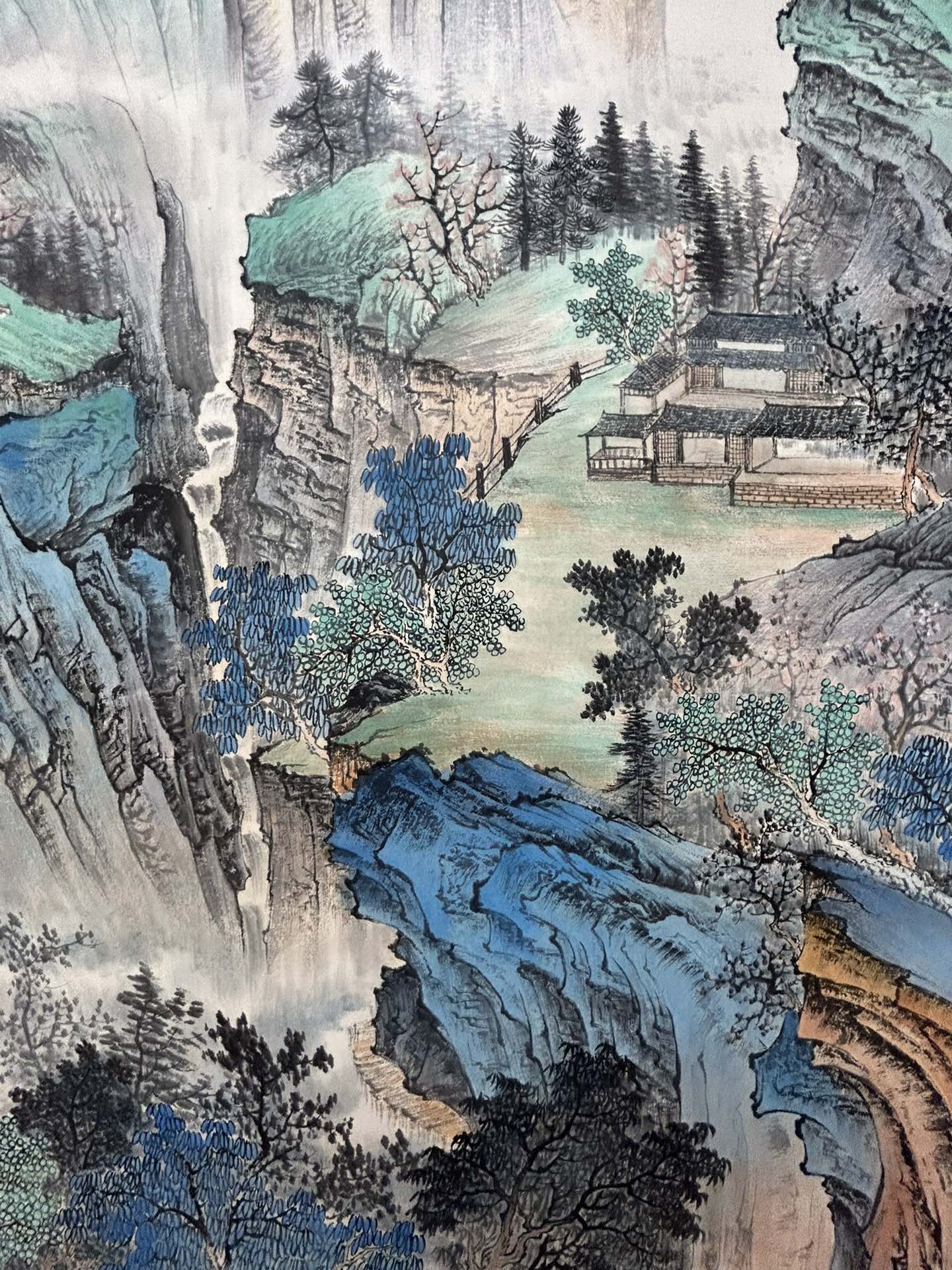 An Exquisite Chinese Ink Painting Hanging Scroll By Zhang Daqian