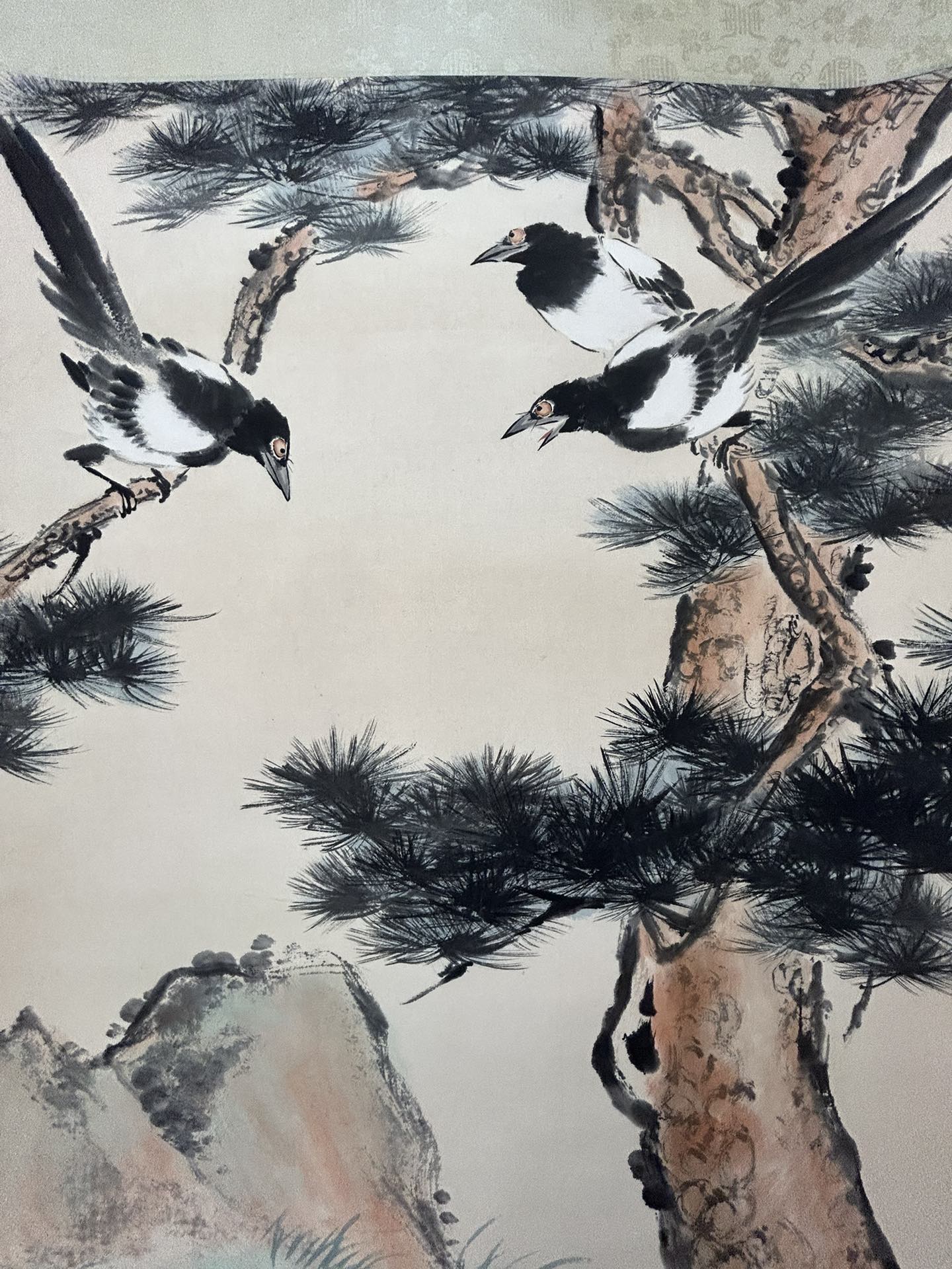 An Exquisite Chinese Ink Painting Hanging Scroll By Wang Xuetao