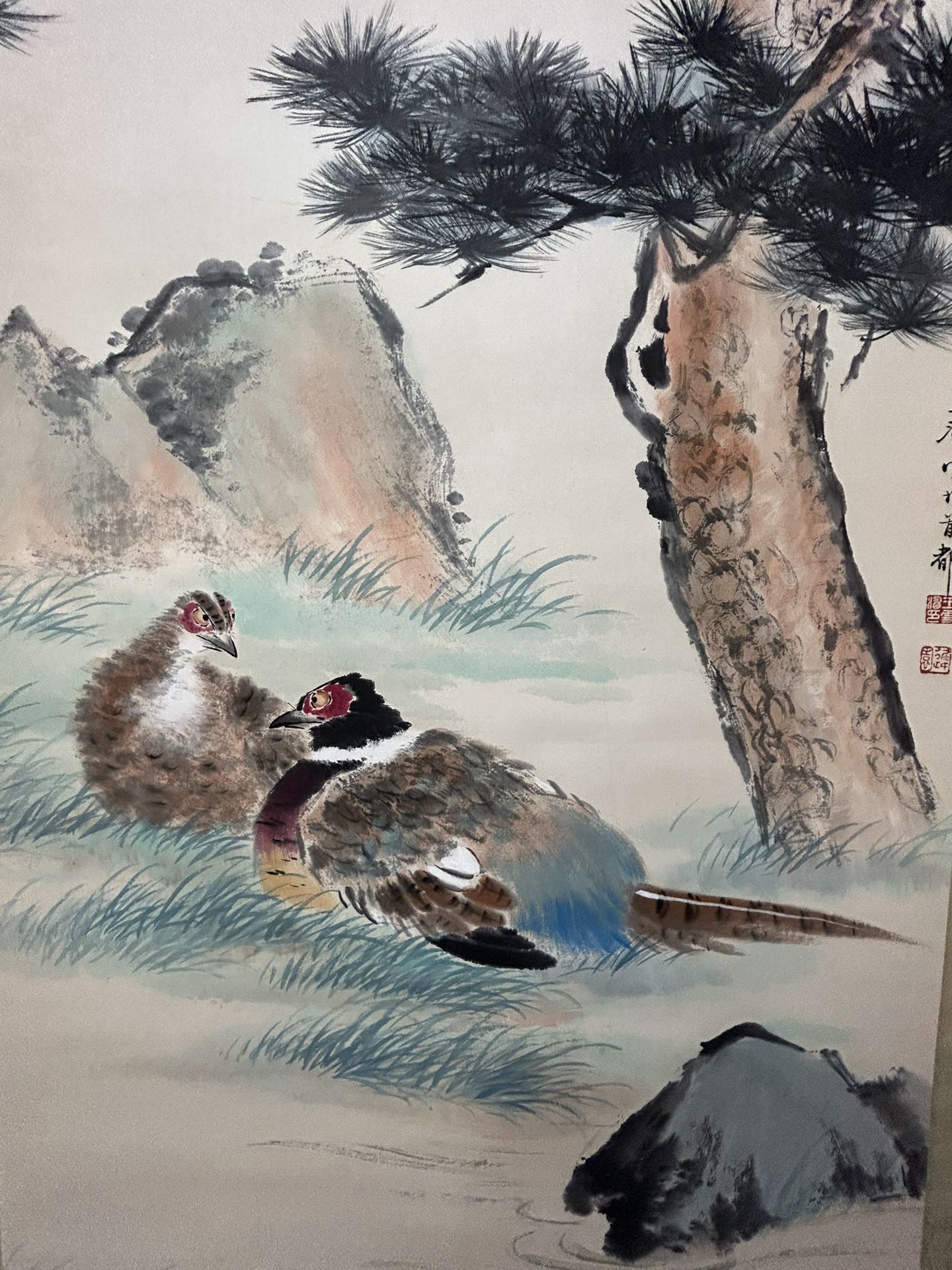 An Exquisite Chinese Ink Painting Hanging Scroll By Wang Xuetao