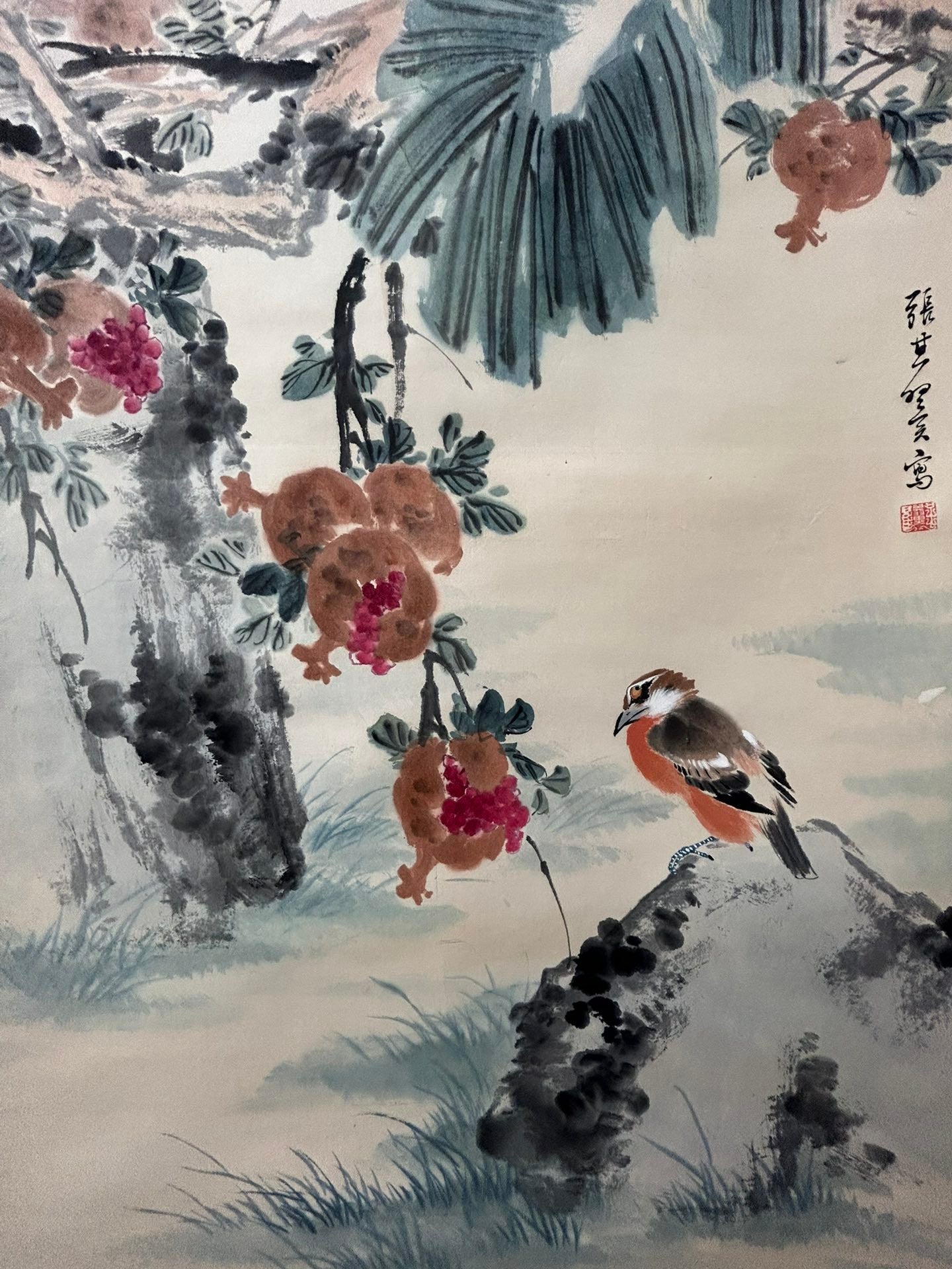 An Exquisite Chinese Ink Painting Hanging Scroll By Zhang Qiyi