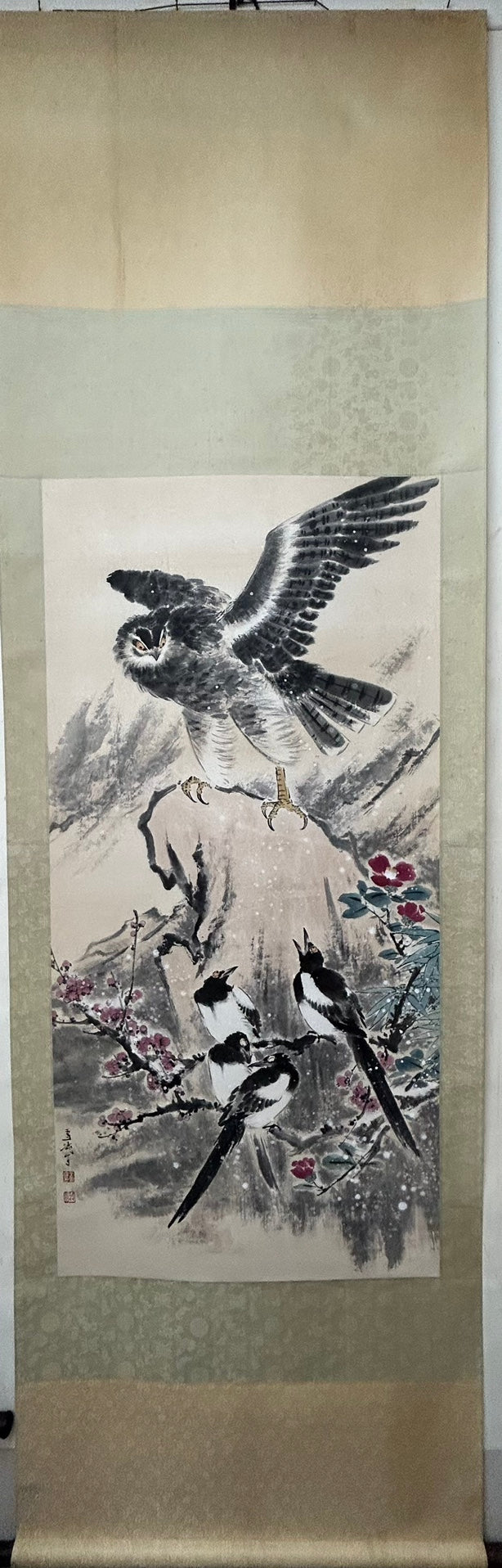 An Exquisite Chinese Ink Painting Hanging Scroll By Wang Xuetao