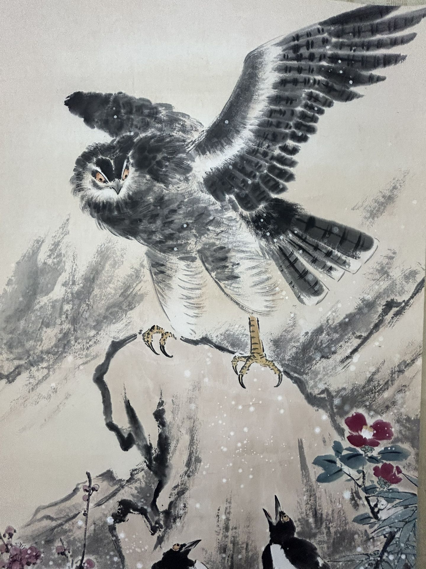 An Exquisite Chinese Ink Painting Hanging Scroll By Wang Xuetao