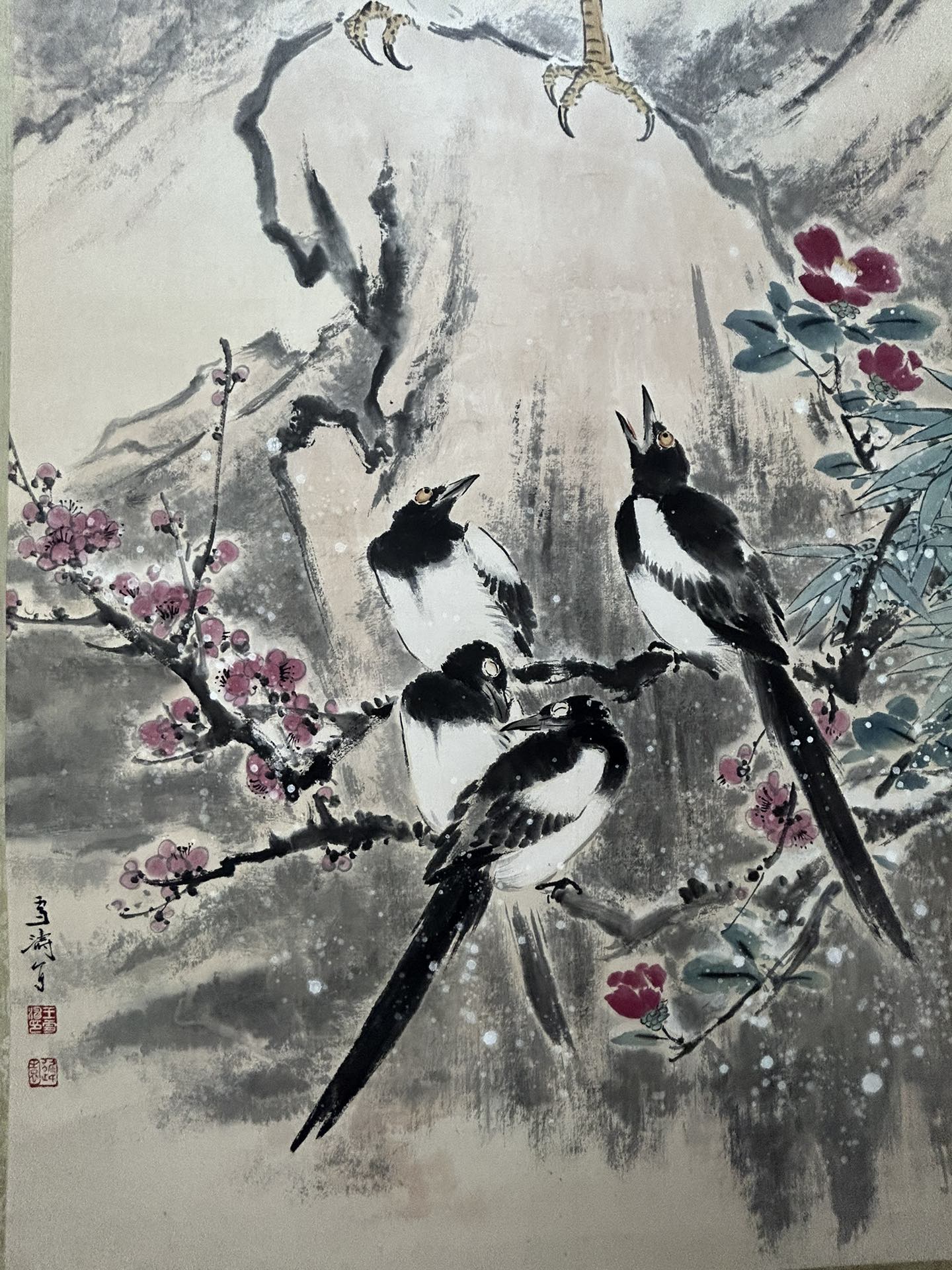 An Exquisite Chinese Ink Painting Hanging Scroll By Wang Xuetao