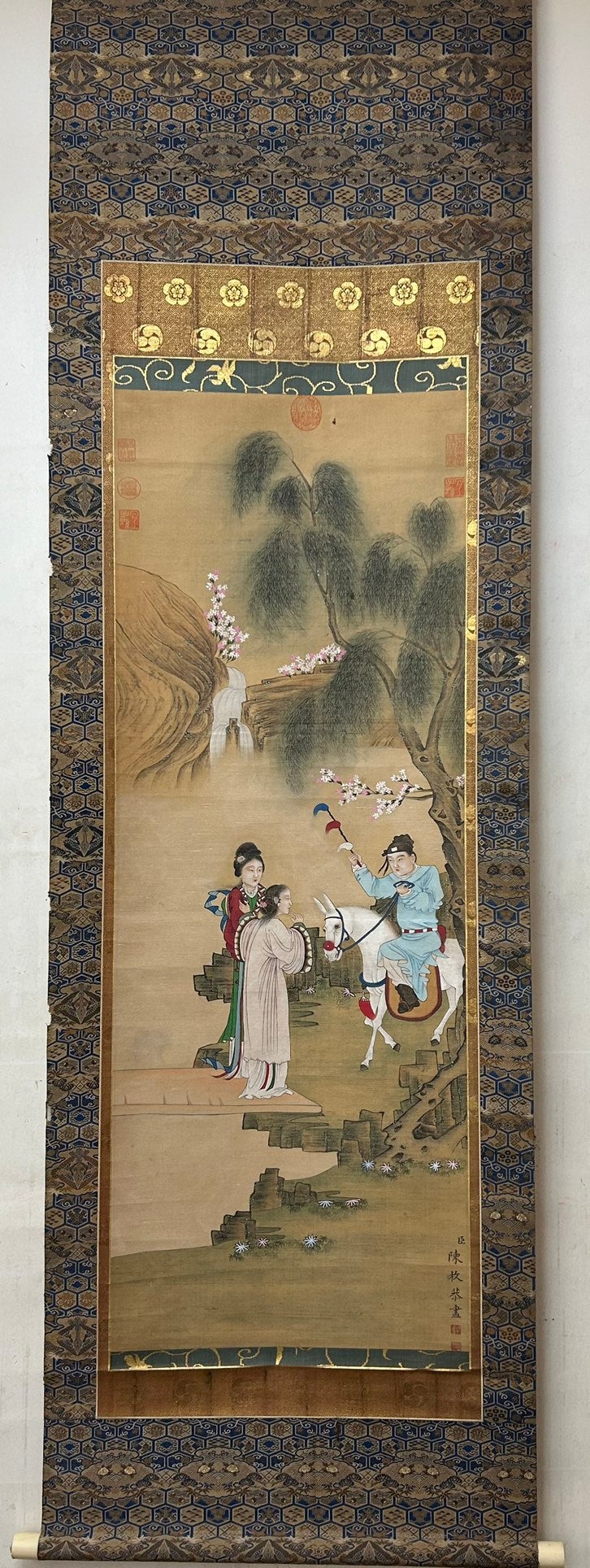 An Exquisite Chinese Ink Painting Hanging Scroll By Chen Mei