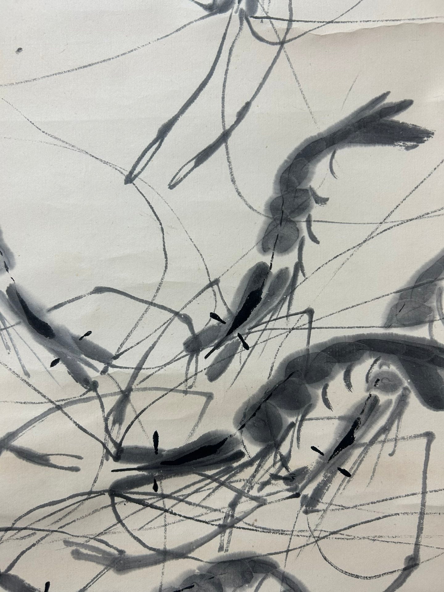 An Exquisite Chinese Ink Painting Hanging Scroll By Qi Baishi