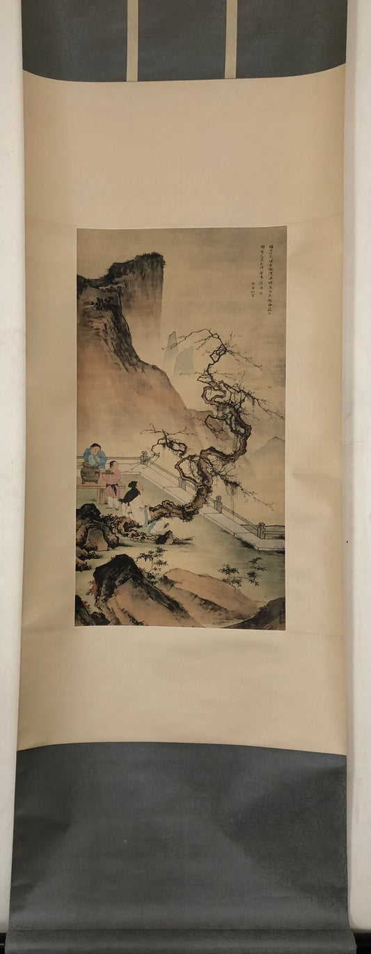 An Excellent Chinese Ink Painting Hanging Scroll By Du Jin