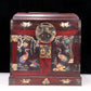 A perfect pair of huanghuali wood cabinets with inlaid gems and flower and bird patterns