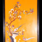 An exquisite zitanwood lacquered hanging screen with flower and bird patterns inlaid with gemstones