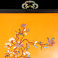 An exquisite zitanwood lacquered hanging screen with flower and bird patterns inlaid with gemstones