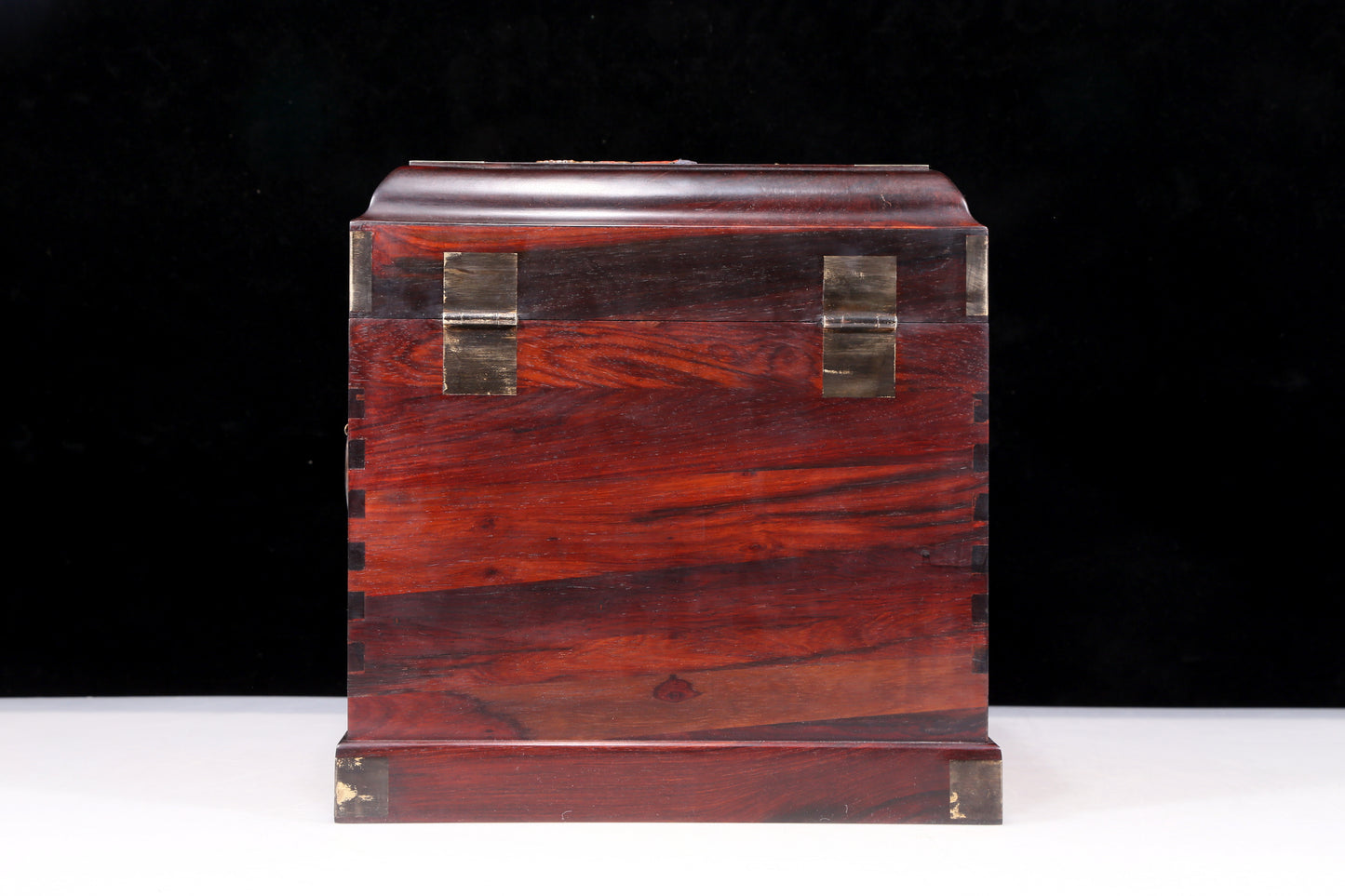 A perfect pair of huanghuali wood cabinets with inlaid gems and flower and bird patterns