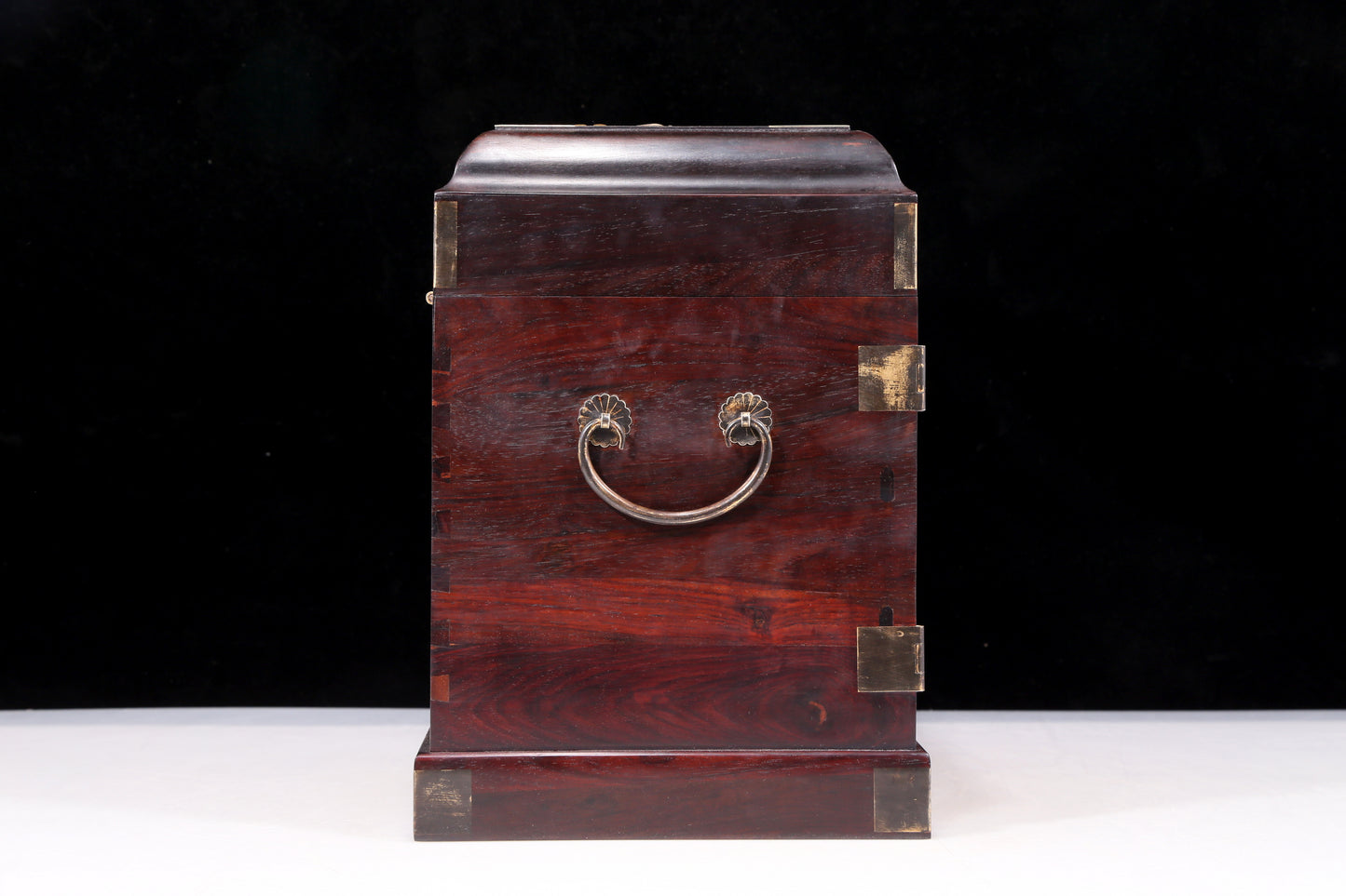 A perfect pair of huanghuali wood cabinets with inlaid gems and flower and bird patterns