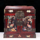 A perfect pair of huanghuali wood cabinets with inlaid gems and flower and bird patterns