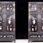 A perfect pair of zitanwood inlaid gem treasure map cabinets