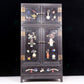 A perfect pair of zitanwood inlaid gem treasure map cabinets