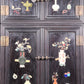 A perfect pair of zitanwood inlaid gem treasure map cabinets