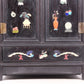 A perfect pair of zitanwood inlaid gem treasure map cabinets