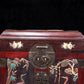 A perfect pair of huanghuali wood cabinets with inlaid gems and flower and bird patterns