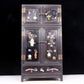 A perfect pair of zitanwood inlaid gem treasure map cabinets