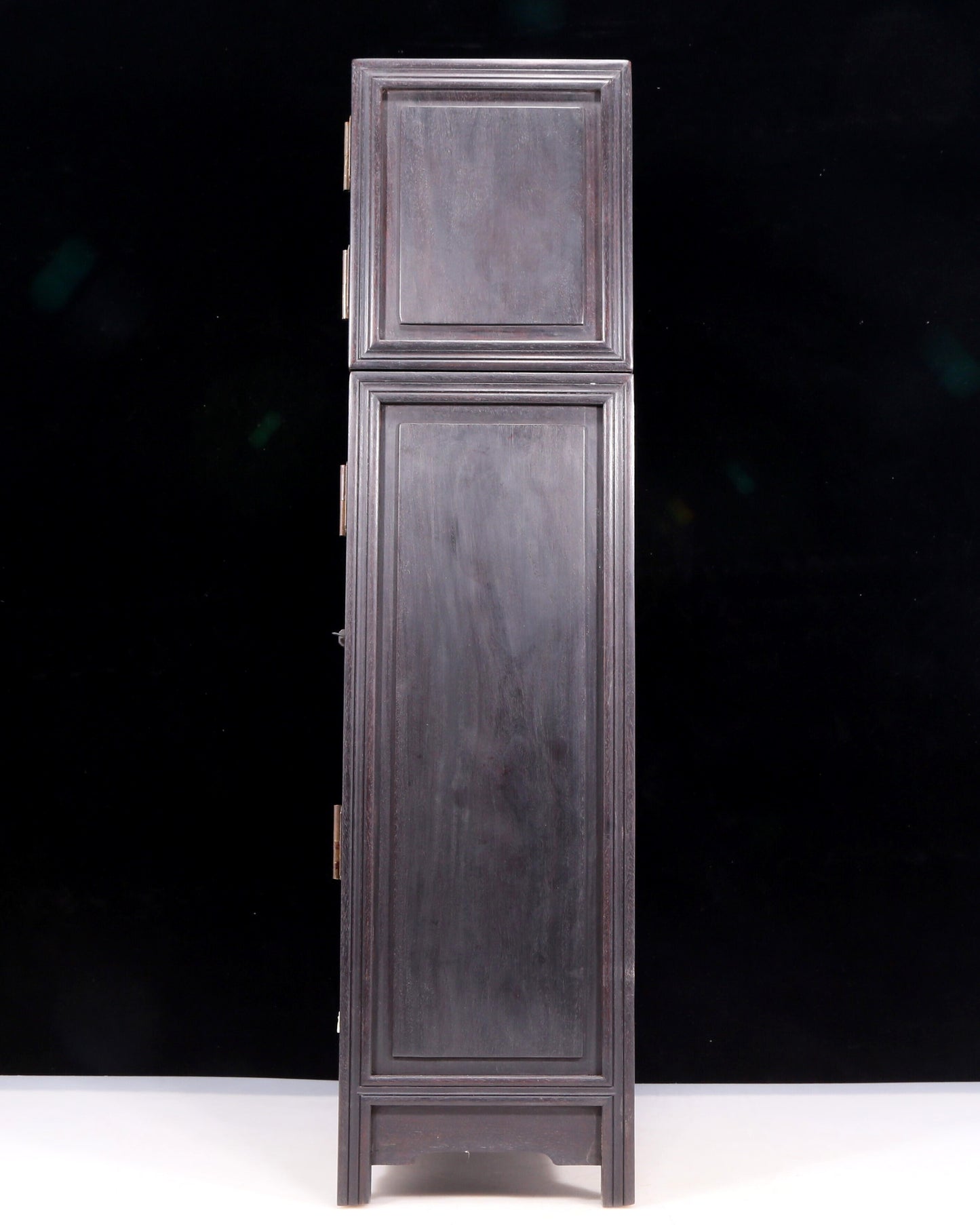 A perfect pair of zitanwood inlaid gem treasure map cabinets