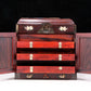 A perfect pair of huanghuali wood cabinets with inlaid gems and flower and bird patterns