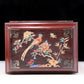 A perfect pair of huanghuali wood cabinets with inlaid gems and flower and bird patterns