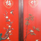 A set of exquisite zitanwood painted four-bar hanging screens inlaid with gems and flowers and birds.