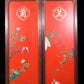 A set of exquisite zitanwood painted four-bar hanging screens inlaid with gems and flowers and birds.