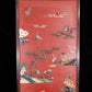 An exquisite zitanwood wood lacquer-embedded hanging screen with landscape, flower and bird patterns