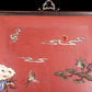 An exquisite zitanwood wood lacquer-embedded hanging screen with landscape, flower and bird patterns