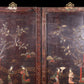 A set of four hanging screens filled with lacquer and painted landscapes and figures inlaid with gemstones