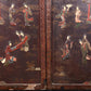 A set of four hanging screens filled with lacquer and painted landscapes and figures inlaid with gemstones