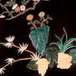 An exquisite lacquered huanghuali wood hanging screen with flower and bird patterns inlaid with gemstones