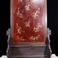 An exquisite zitanwood lacquered gold-embedded vase pattern table screen