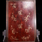 An exquisite zitanwood lacquered gold-embedded vase pattern table screen