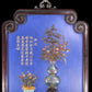 An exquisite zitanwood lacquered vase pattern hanging screen