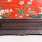 An exquisite zitanwood lacquered, gold-embedded, flower-and-bird pattern table screen