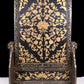 An exquisite zitanwood lacquered table screen with gold floral and dragon patterns