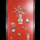 An exquisite zitanwood painted lacquered vase pattern hanging screen