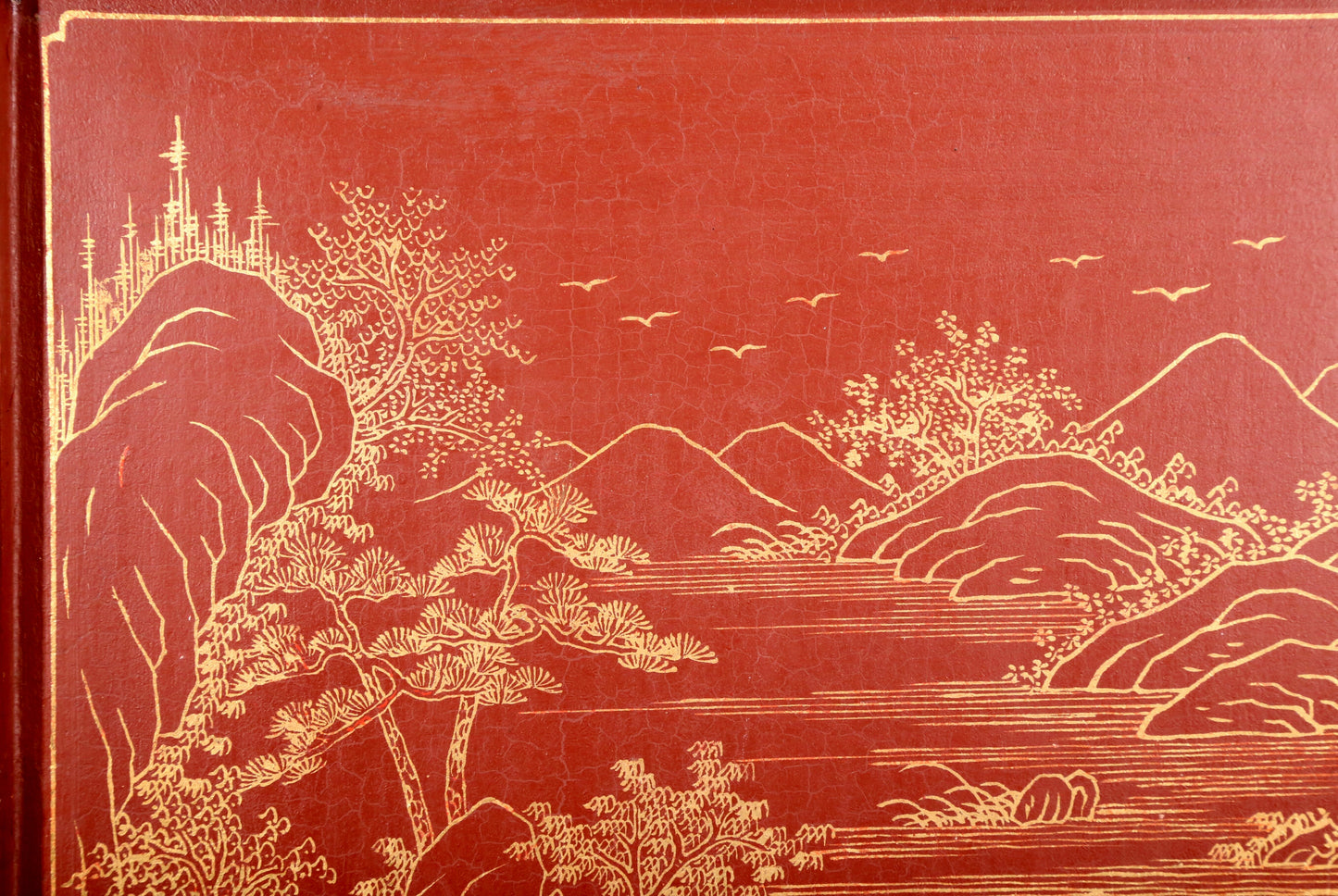 An exquisite huanghuali wood lacquered, gold-embedded, landscape and figure table screen