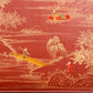 An exquisite huanghuali wood lacquered, gold-embedded, landscape and figure table screen