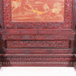 An exquisite huanghuali wood lacquered, gold-embedded, landscape and figure table screen