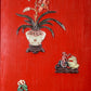 An exquisite zitanwood painted lacquered vase pattern hanging screen