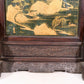 An exquisite zitanwood inlaid with jasper, gold inlaid with gems, landscape and figures pattern table screen