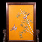 An exquisite zitanwood lacquered, gold-embedded, flower-and-bird pattern table screen