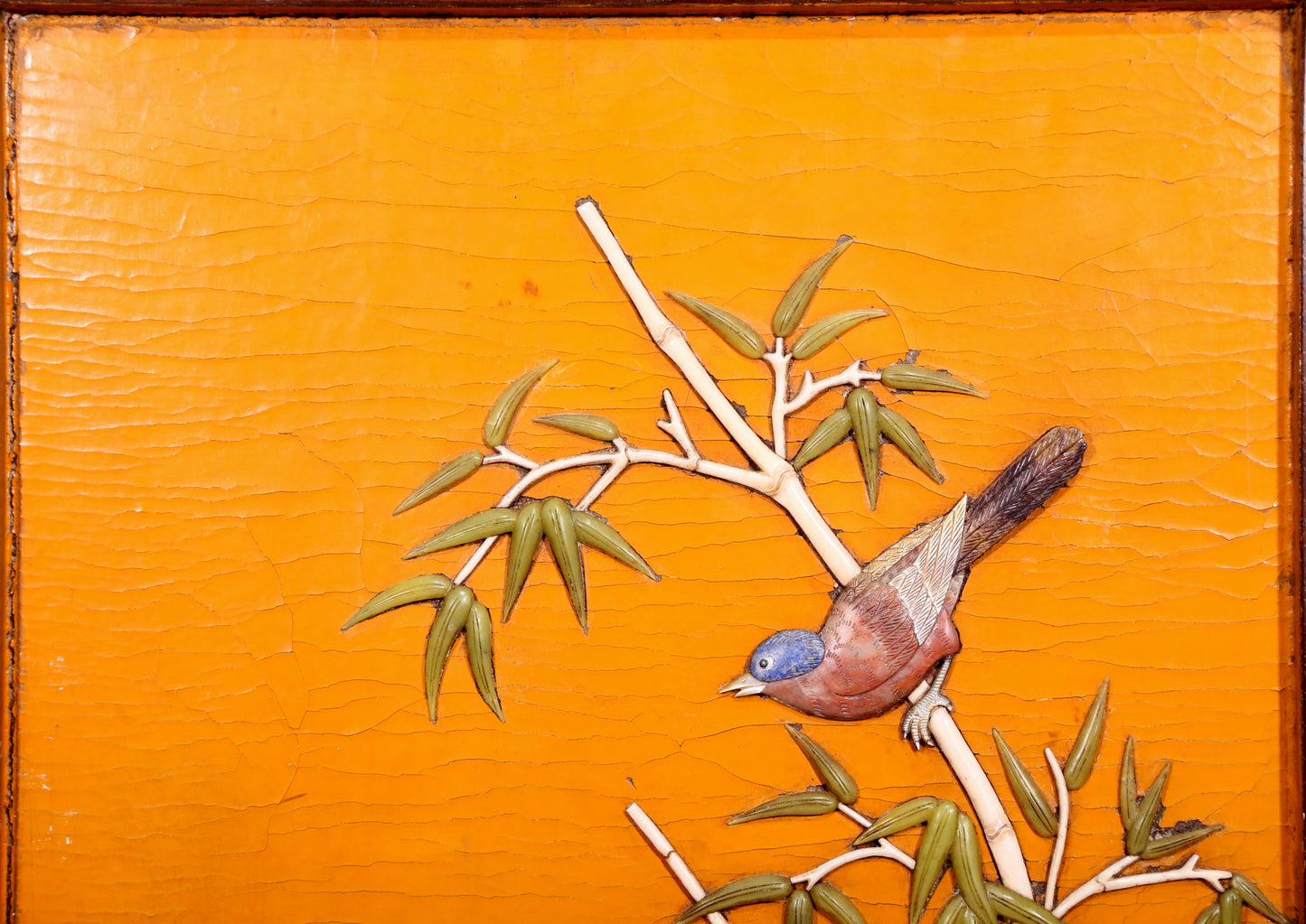 An exquisite zitanwood lacquered, gold-embedded, flower-and-bird pattern table screen