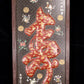 An exquisite zitanwood painted and painted hanging screen with the Chinese character longevity inlaid with gemstones.