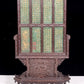 An exquisite zitanwood table screen inlaid with jasper dragon patterns